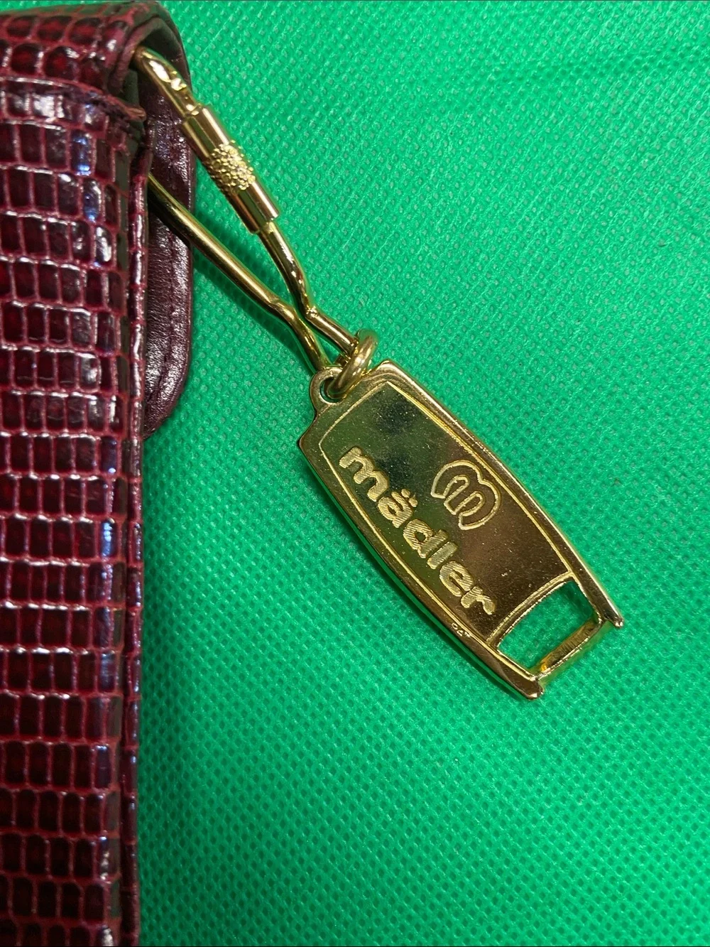 Vintage Madler Burgundy Snakeskin Bag